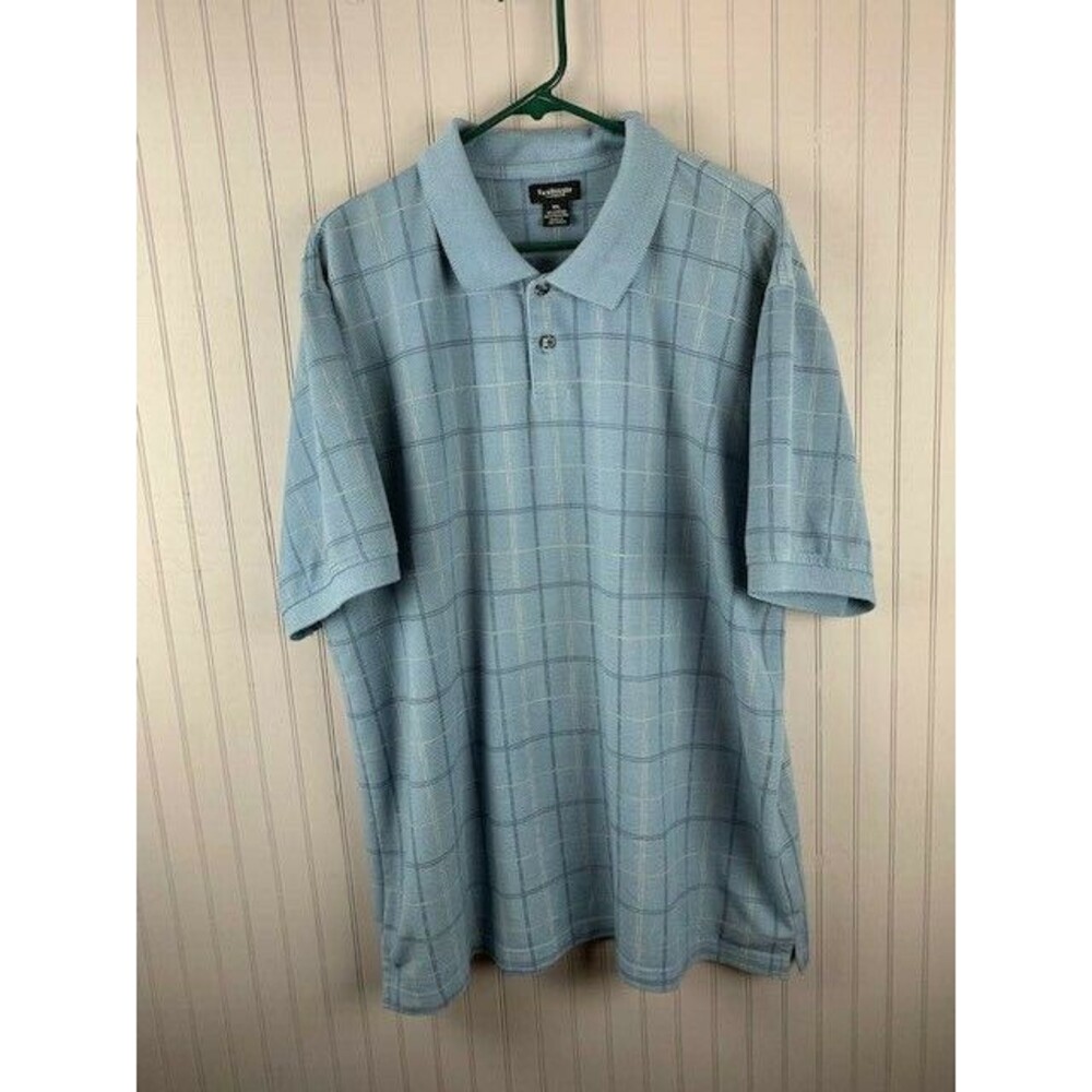 Van Heusen Size XXL Mens Polo Blue Striped Short Sleeve